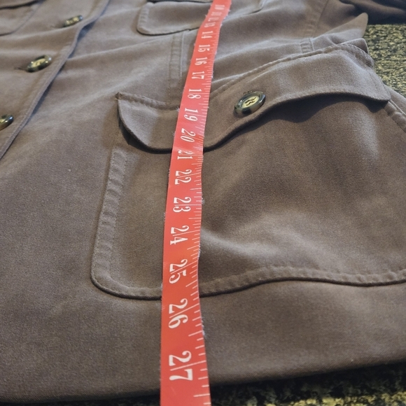 Talbots Trench Coat Jacket Overcoat Brown Belt Retro Detective Stretch Women 6 - Picture 7 of 16